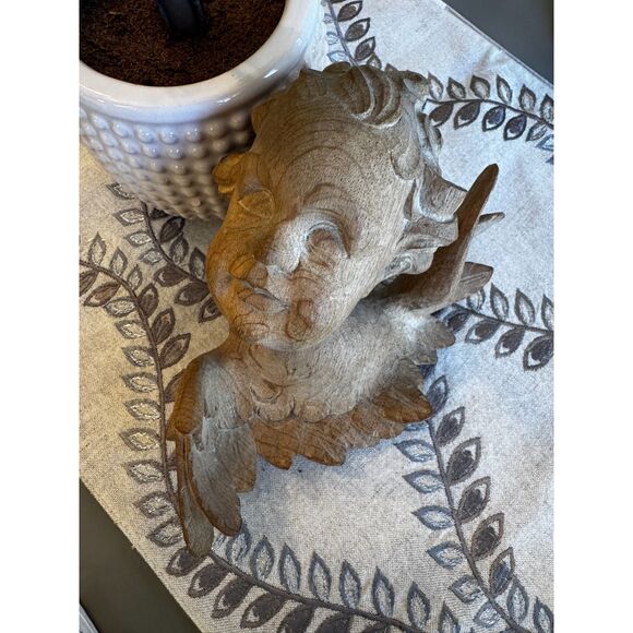 Stunning vintage Angel, single piece of wood, signed & dated 1970 - Picture 2 of 7